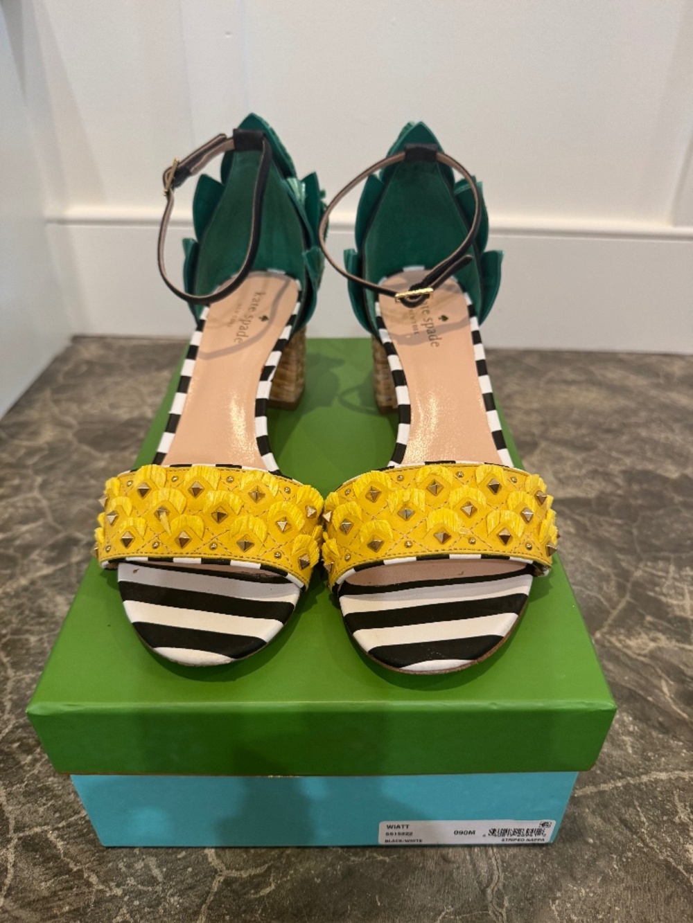 Kate Spade Wiatt Pineapple Block Heel Size 9